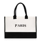 Women's Jute Bag Beach Bags Shopping Bag for Lady Reusable Large Capacity Text Printing Series Tote Bags Handbag 2024