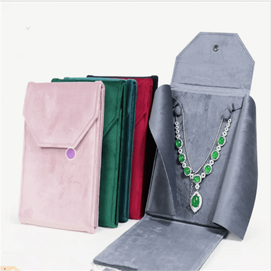 Velvet pearl necklace bag, fashionable sweater chain cover, chain storage bag, creative jewelry packaging box