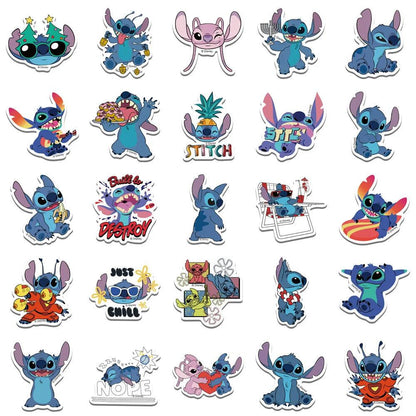 50pcs Disney Cartoon Kawai Stitch Stickers for Phone Laptop Diary Guitar Suitcase Graffiti Waterproof Sticker Decals Kids Toy