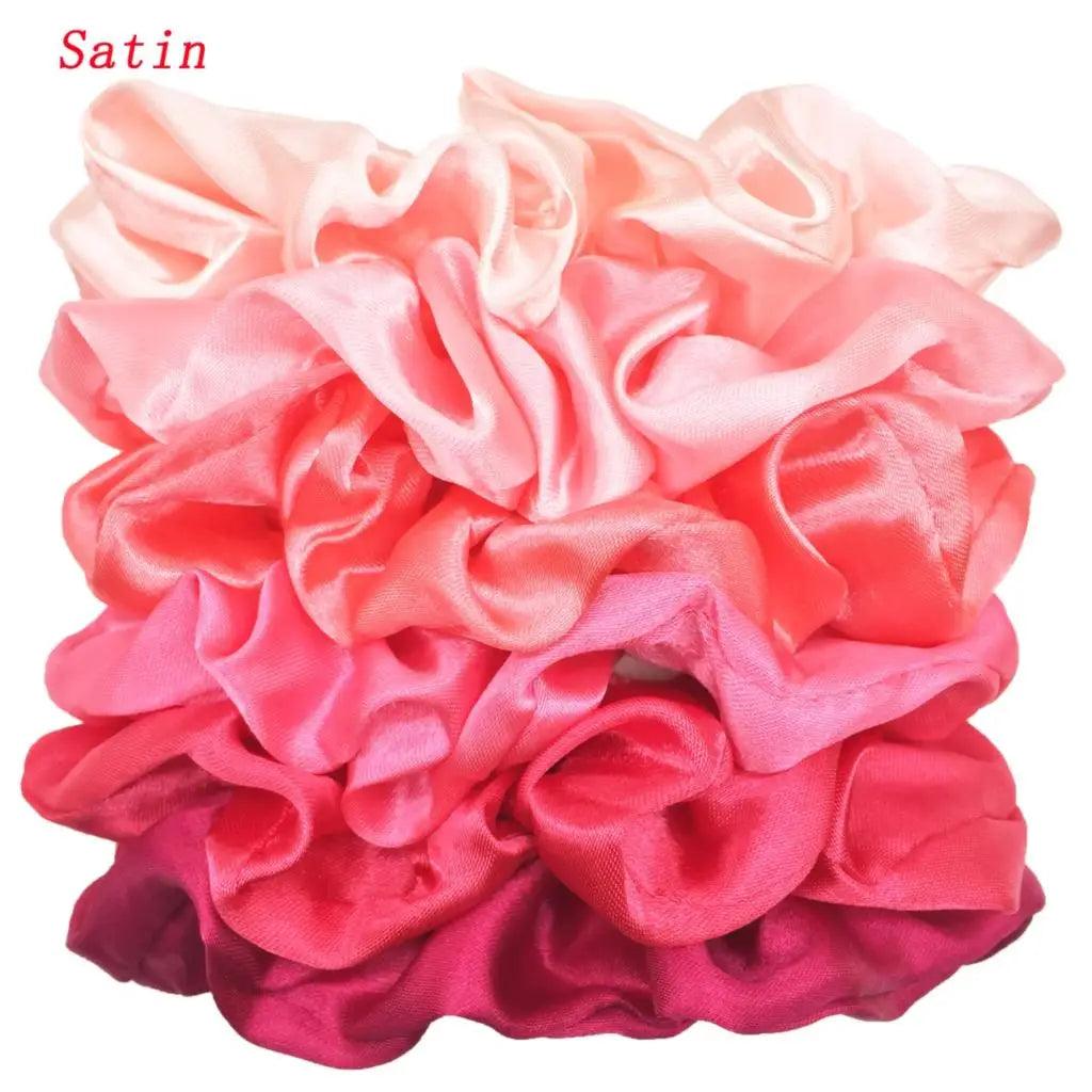 25/10//6pcs Satin Scrunchies Girls Elastic Hair Band Ponytail Holder Ties Rubber Bands Fashion Women Accessories Solid Scrunchy