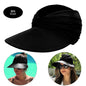 Cap Beach sun hat women big head 56-65 size spring summer new hollow top hat 50+ sun hat girls high elastic outdoor sports hats