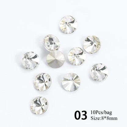 1Bag 3D Heart Nail Rhinestones Water ripple flat bottom love Charms Crystal Nail Art Decorations Gem Kawaii Resin Nails Gems