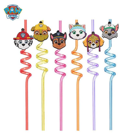 Paw Patrol Anime Party Straw Birthday Party Cartoon Decoration Gift