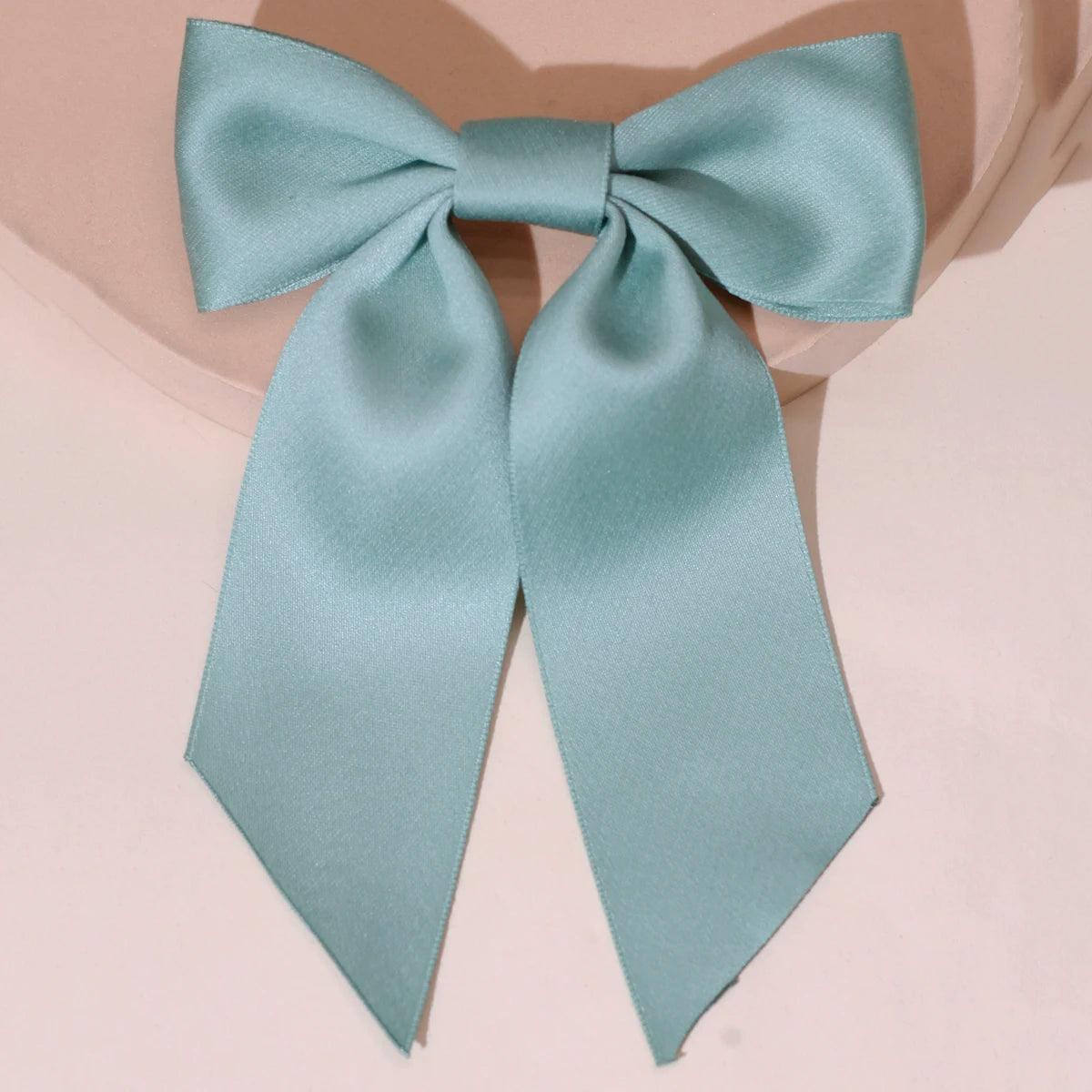 Lystrfac Fashion Fabric Hair Bow Hairpin for Women Girls Ribbon Hair clips Black White Bow Top Clip Female Hair Accessories