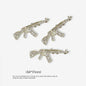 10Pcs Zircon Luxury Gun Nail Charms With Silver/Gold Glitter Nail Art Alloy 3D Nail Decorations DIY Design Gem Jewelry