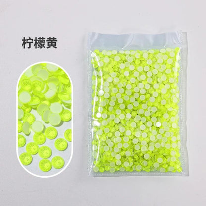 All Size Glass Noctilucent Fluorescence Crystal Neon Non Hot Fix Rhinestones FlatBack Strass Fabric Garment Nail Art Decorations - HighGloss Shop