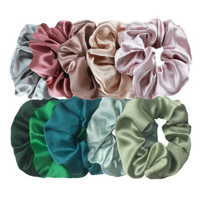 10/5pcs/lot Accessoires Women Girls Silky Satin Hair Scrunchies Solid Elastic Elegant Rubber Band Headwear Holder Scrunchy Black