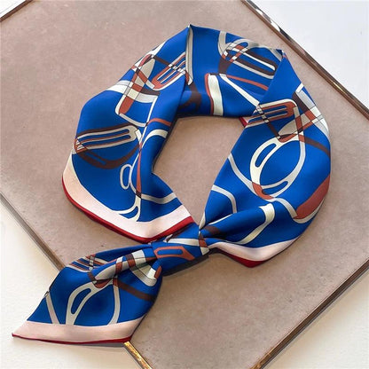 2023 New Luxury Brand Skinny Neckerchief Scarf For Women Satin Silk Ribbons Bandana Ladies Neck Tie Wrist Wrap Shawl Echarpe