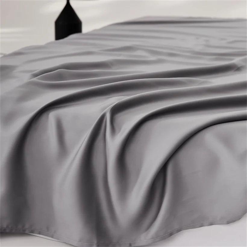 100% Mulberry Silk Flat Bed Sheet for Double Bed Single Queen King Solid Color Top Sheets for Beds Luxurious Smooth Bed Cover