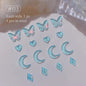 1Bag 3D Heart Nail Rhinestones Water ripple flat bottom love Charms Crystal Nail Art Decorations Gem Kawaii Resin Nails Gems