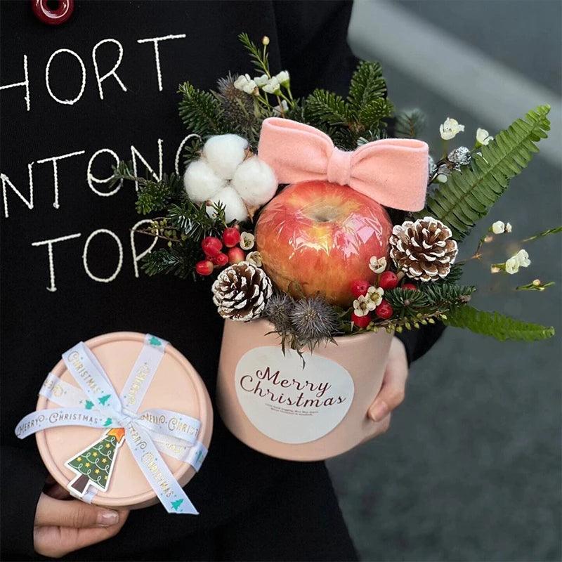 1PC Mini Flower Boxes Portable Round Rose Carnation Bouquet Hug Bucket Wedding Party Florist Flower Gift Packaging Mother's Day