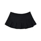 2024 Terry Fabric Y2K Mini Skirt Women Low Waist Wide Pleat Light Grey Sexy Vintage A-line Pleated Skirt Casual Skort Summer