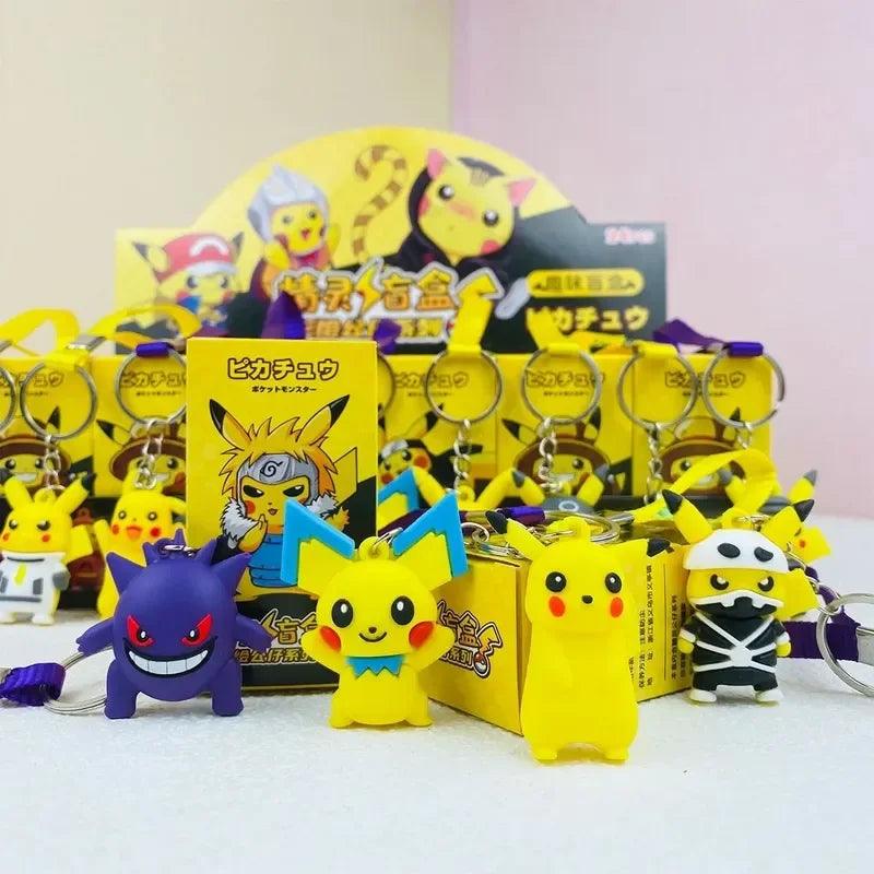 24 Pcs Set Pokemon Random Box Action Figure Cute Different Styles Pikachu Doll Keychain Anime Cartoon Ornaments Model Toys Gift