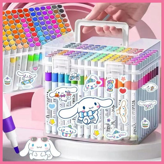 Sanrio Cinnamoroll Cartoon  Acrylic Marker Paintbrush For Kindergarten Students Paper-Tight Stackable Children'S Color Pen Set