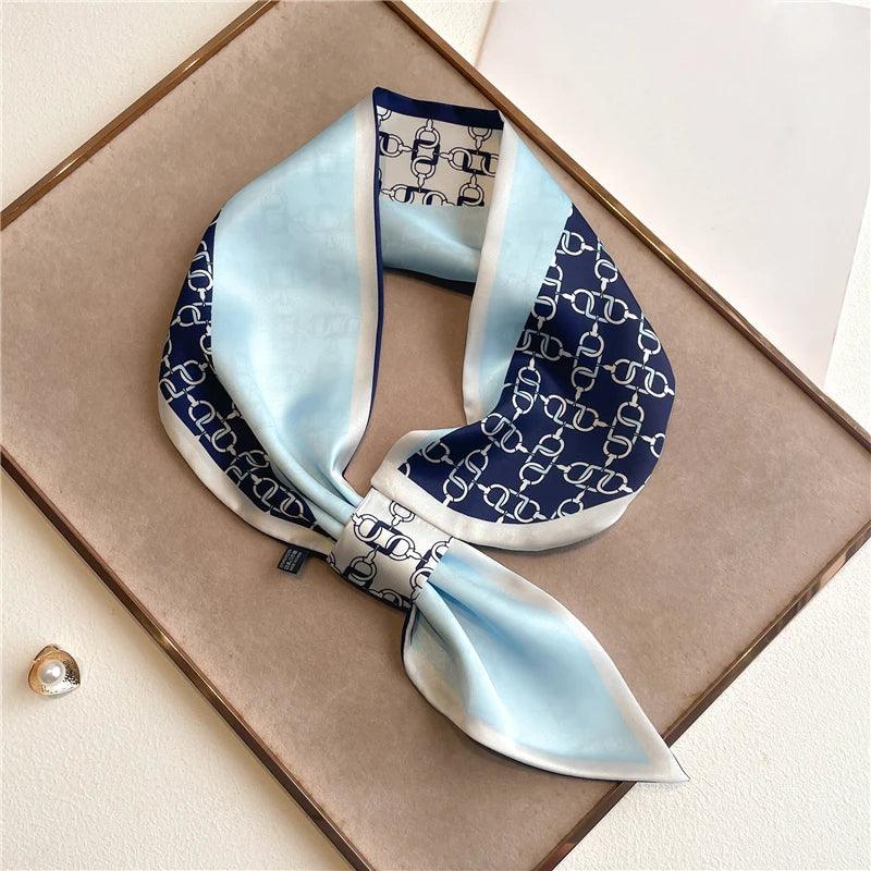 2023 New Luxury Brand Skinny Neckerchief Scarf For Women Satin Silk Ribbons Bandana Ladies Neck Tie Wrist Wrap Shawl Echarpe