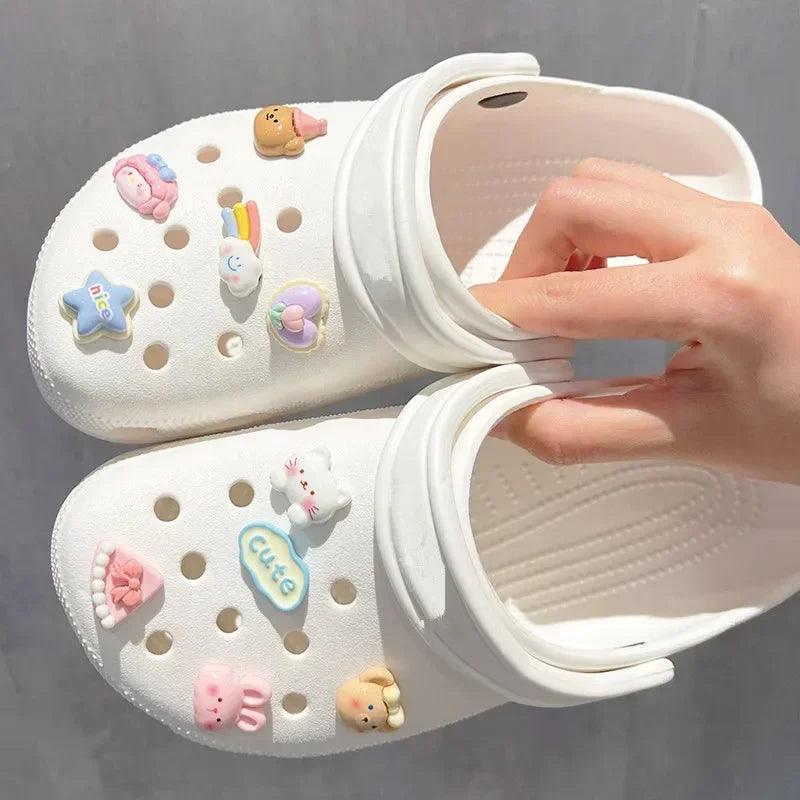 2024 New Shoe Accessories Hole Charms Shoes Flower Shoe Buckle Decoration Transparent Cute Boy Girl Accessories Cartoon Diy