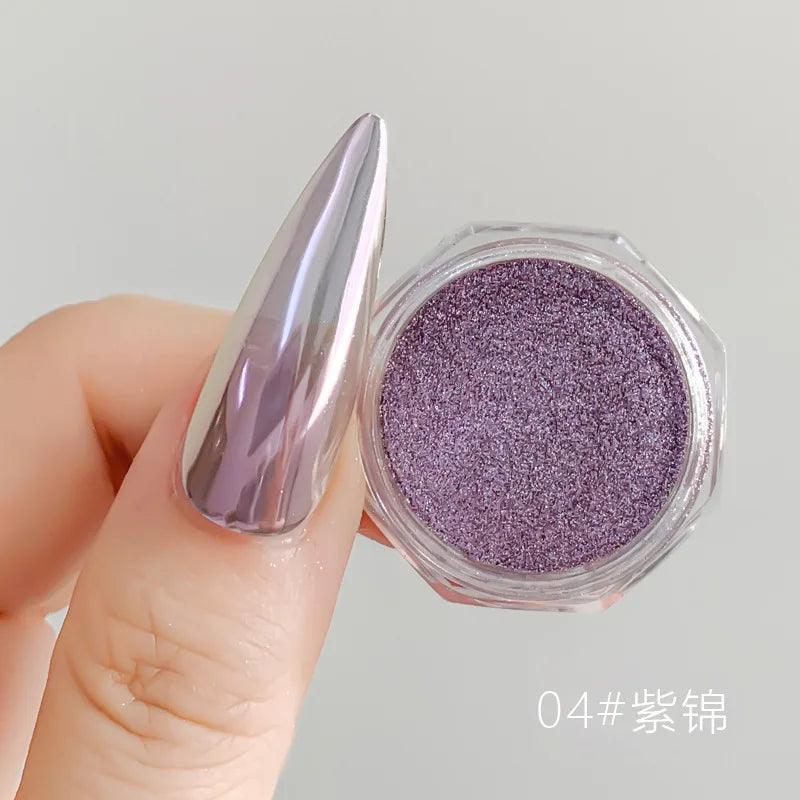 1Jar Aurora Broken Diamond Nail Powder Holographic Iridescent Aurora Powder Mermaid Pigment Glitter Nail Art Chameleon Powder