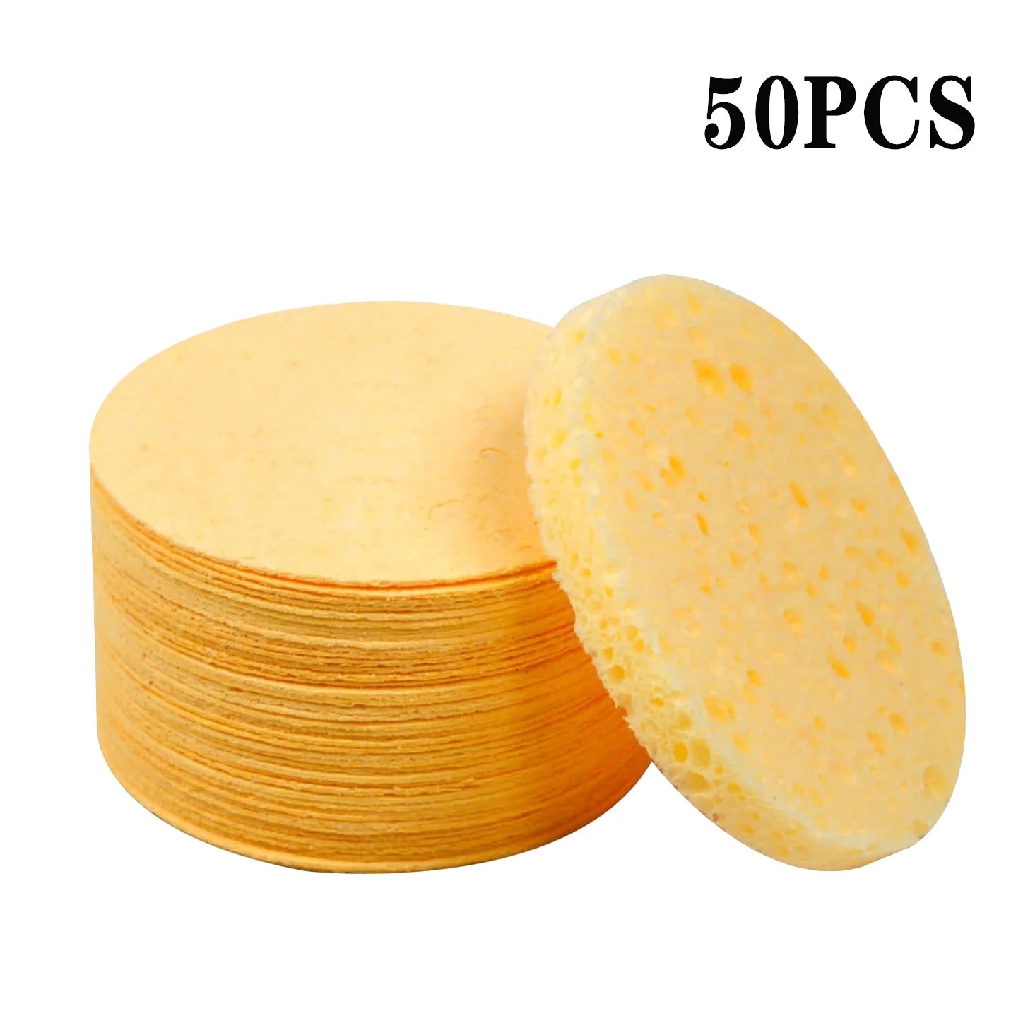 50-1000PCS Compress Face Wash Puff Natural Wood Pulp Sponge Face Wash Puff Foaming Face Puff Cosmetic Puff Face Cleansing Sponge