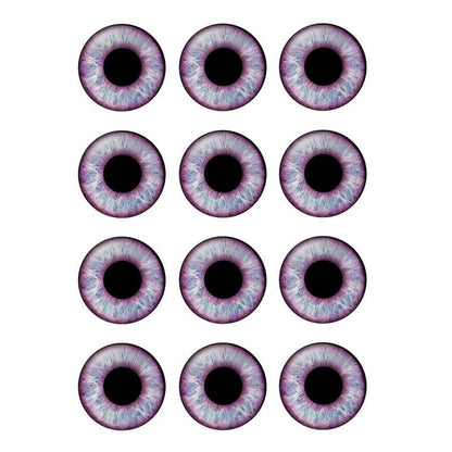 24pcs/bag 14mm Purple Pupil Eyes Chips Suitable for Blythe Doll Glass Cabochons DIY Accessories Bulk Items Wholesale H216