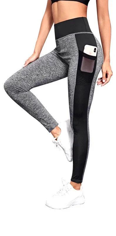 Plus Size Pocket Yoga Pants Women Solid Fitness Sports Leggings High Waist Elastic Gym Tights Female Running Trousers XXXL