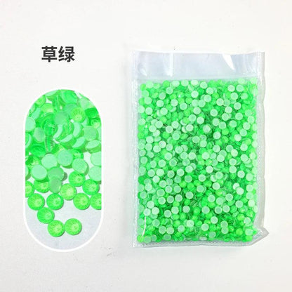 All Size Glass Noctilucent Fluorescence Crystal Neon Non Hot Fix Rhinestones FlatBack Strass Fabric Garment Nail Art Decorations