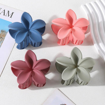 2/4/6pcs Fashion Women Flower Hair Claws Hawaiian Gradient Hair Clips Vacation Beach Style Hairpins Hair Accessories ﻿