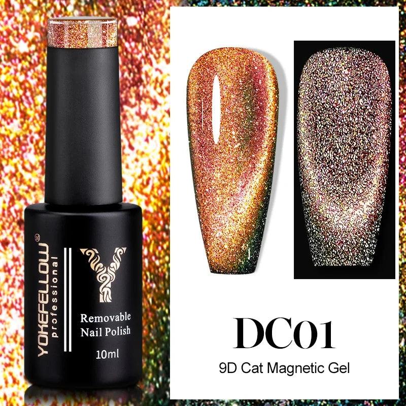 YOKEFELLOW 2024 New Dreamland Cat Eye Gel Nail Polish 10ml Dual Gloss Dreamland Color Soak Off Cat Magnetic UV Gel Varnish DIY