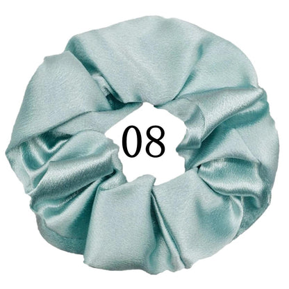 5/1pc Accessoires Women Girls Silky Satin Hair Scrunchies Solid Stretch Elastic Simple Elegant Rubber Band Ponytail Tie low cost