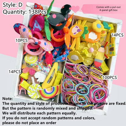 Cute Hair Accessories Set for Girs, Seamless Ponytail Holders Variety Hair Scrunchies Hair Clips Set Gift Box Set For Holidays