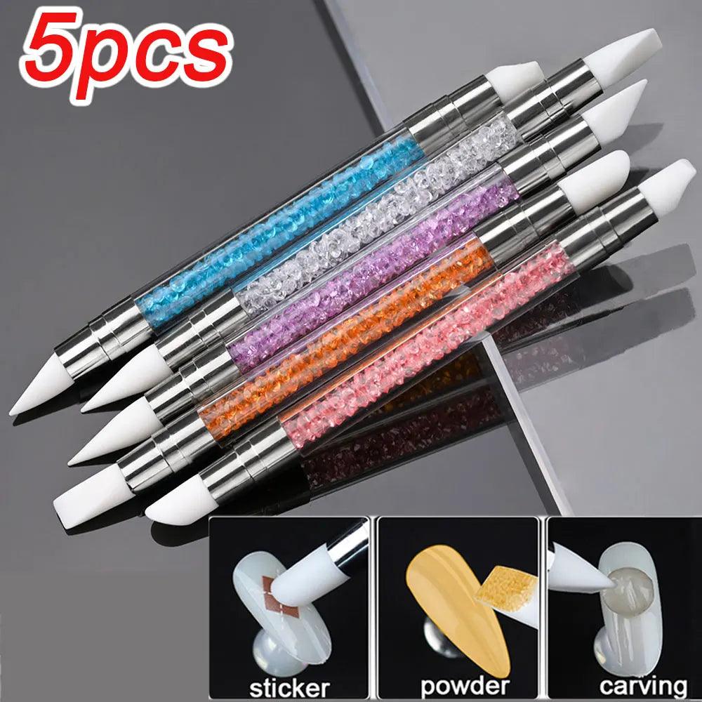 3Pcs Acrylic Nail Brush Set #8/10/14 Professional Acrylic Powder Extension Nail Brushes Nail Art 3D Carving Manicure Salon Tools