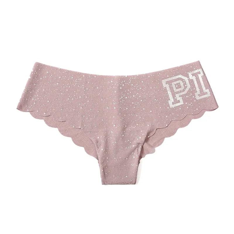 Letters Women Panties Underwear Seamless Silk Briefs Low Waist Female Sport Intimates Soft Lingerie Underpants