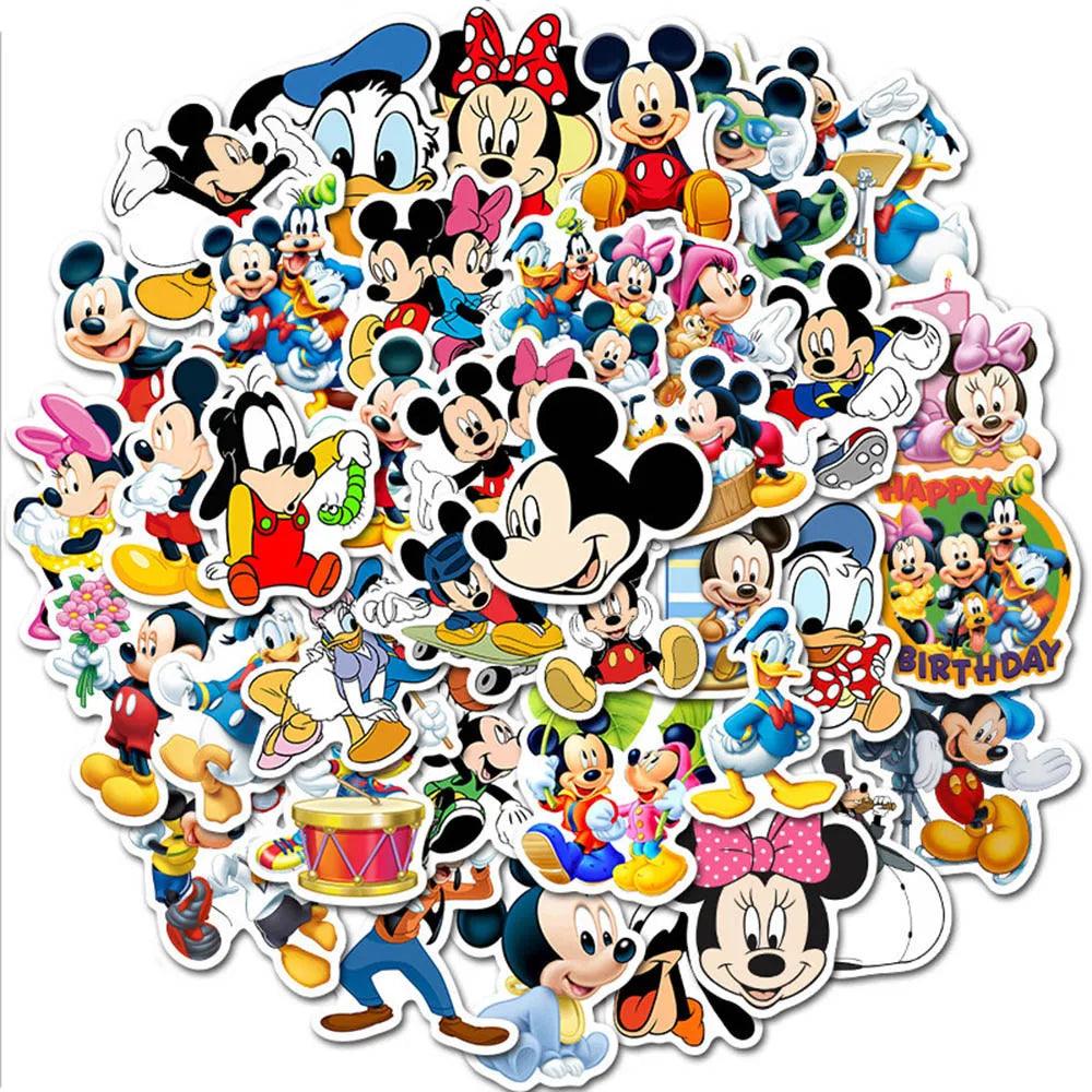 10/30/50pcs Disney Anime Mickey Mouse and Donald Duck Graffiti Stickers Cartoon Decals Kids Toy Laptop Luggage Guitar Sticker