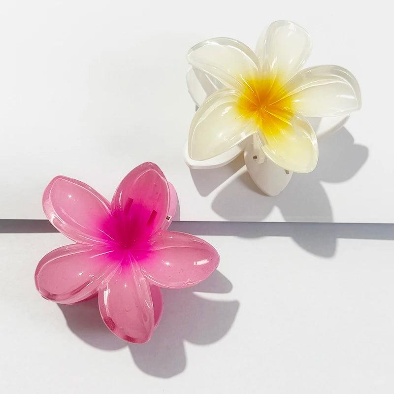 Hawaiian Flower Hair Claw Clips Large Claw for Thick/Thin Hairpins for Women Girls Barrettes Beach Summer Hair Accessories Gifts