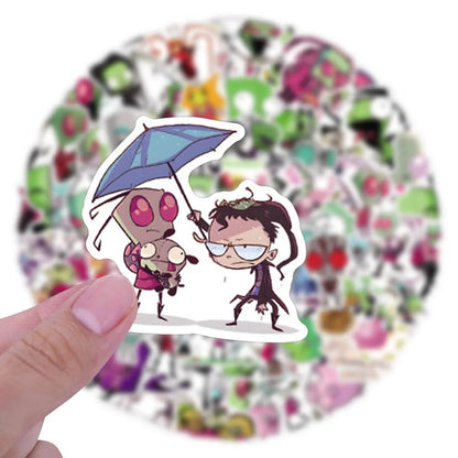 110PCS Invader Zim Stickers paster Cartoon characters anime funny decals scrapbooking diy phone laptop waterproof decorations