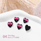 5pcs Pink Black Heart Star Flower 3D Nail Charms Y2K Style Inlaid Rhinestone Nail Jewelry Parts Nail Art Decoration