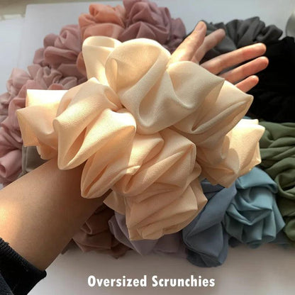 Big Size Chiffon Scrunchies For Muslim Women Custom Elastic Volumizing Oversized Neat stitching Malaysian Bunch Hair Tie