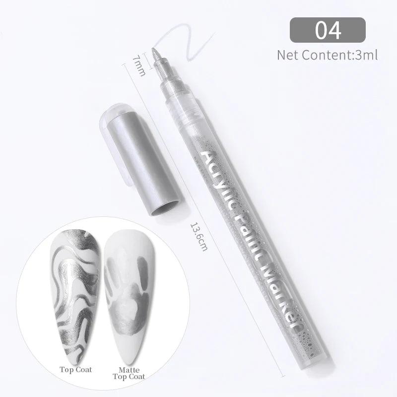 Nail Art Drawing Graffiti Pen Waterproof Painting Liner Brush DIY 3D Abstract Lines Fine Details Flower Leaf Nail Manicure Tools