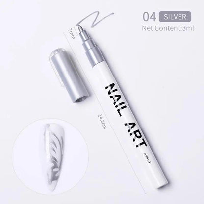 Nail Art Drawing Graffiti Pen Waterproof Painting Liner Brush DIY 3D Abstract Lines Fine Details Flower Leaf Nail Manicure Tools