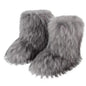 Y2K Fluffy Mid-calf Boots Winter Women Fashion Snow Boots Warm Cotton Shoes