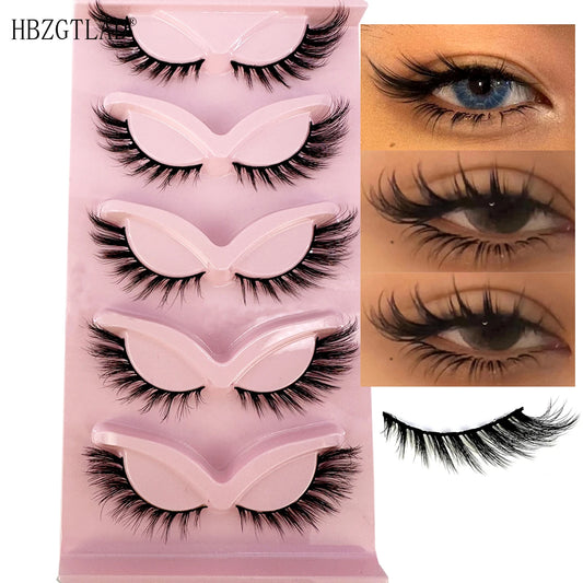 New Cat Eye Lashes Mink Eyelashes 3D Curl Winged Natural Realistic Messy End Eye Elongated Thick False Eyelashes Soft Fake Lashe