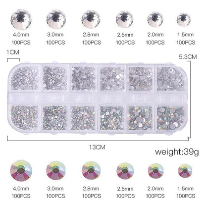 3Pcs/Set Nails Art Accesorios Multi-Size Rhinestones 3D Crystal DIY Decorations Glitter Crystal Rivet Gem 3D Nail Supplies - HighGloss Shop