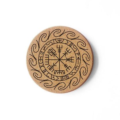 Fashion Cork Coaster 0.8cm Thicken Engraved Viking Style Tea Coffee Mug Holder for Kitchen Mat Tableware Round Drink Coasters - HighGloss Shop