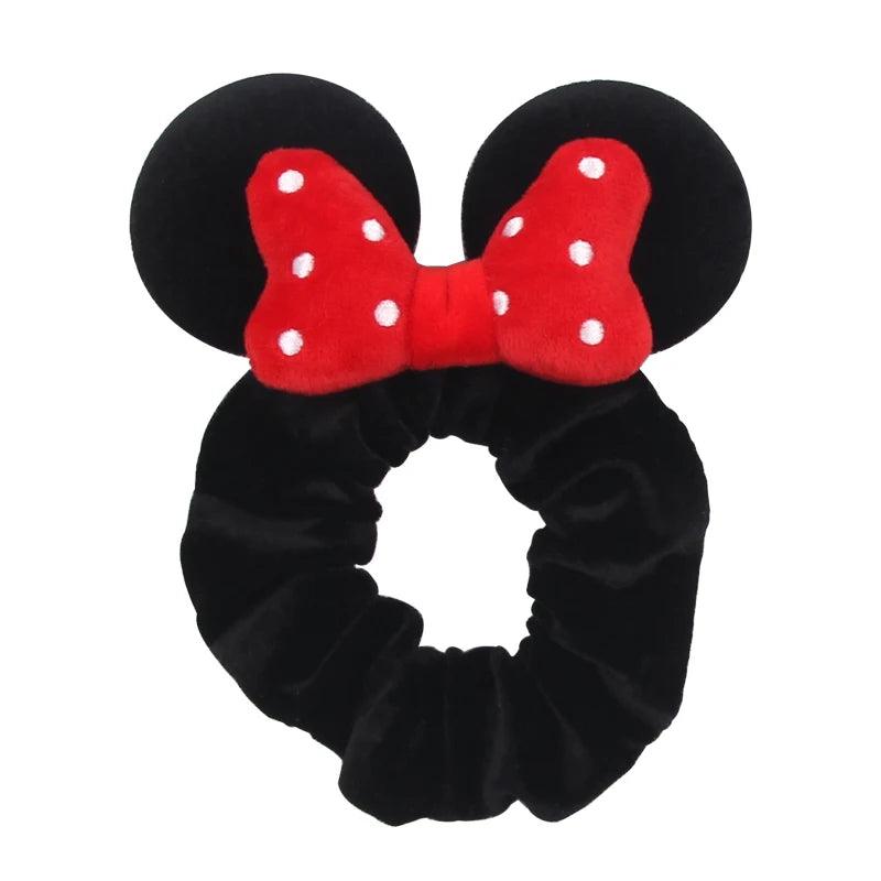 New Chic Disney Mickey Mouse Ears Hair Scrunchies Sequins 4"Bows Elastic Headband Women Velvet Girls DIY Hair Accessories Gift