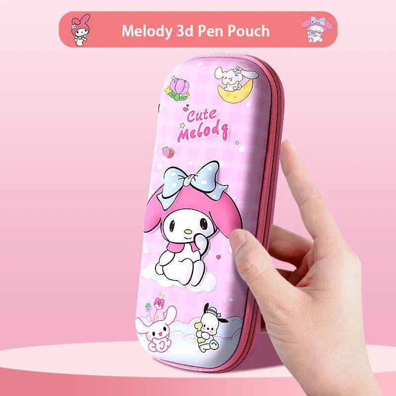 Sanrio Series Kuromi Pencil Bag Girls Pencil Case Cartoon Cute Girls Stationery Bags Sanrio Girls New Popular High-value