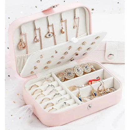 Jewelry Storage Box Necklace Ring Earring organizer Jewelry Box Double Layer Travel Portable Girl