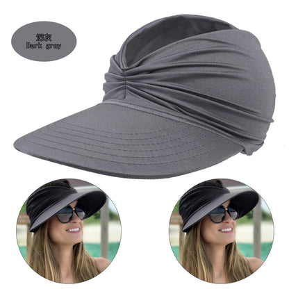 Cap Beach sun hat women big head 56-65 size spring summer new hollow top hat 50+ sun hat girls high elastic outdoor sports hats