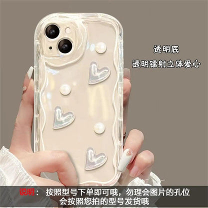 3D Wavy Edge Phone Case For iPhone 15 Pro Max 14 11 13 12 Mini XR 6s 6 8 7 Plus X XS SE 2020 2022 Soft Silicone Cover Bracelet - HighGloss Shop