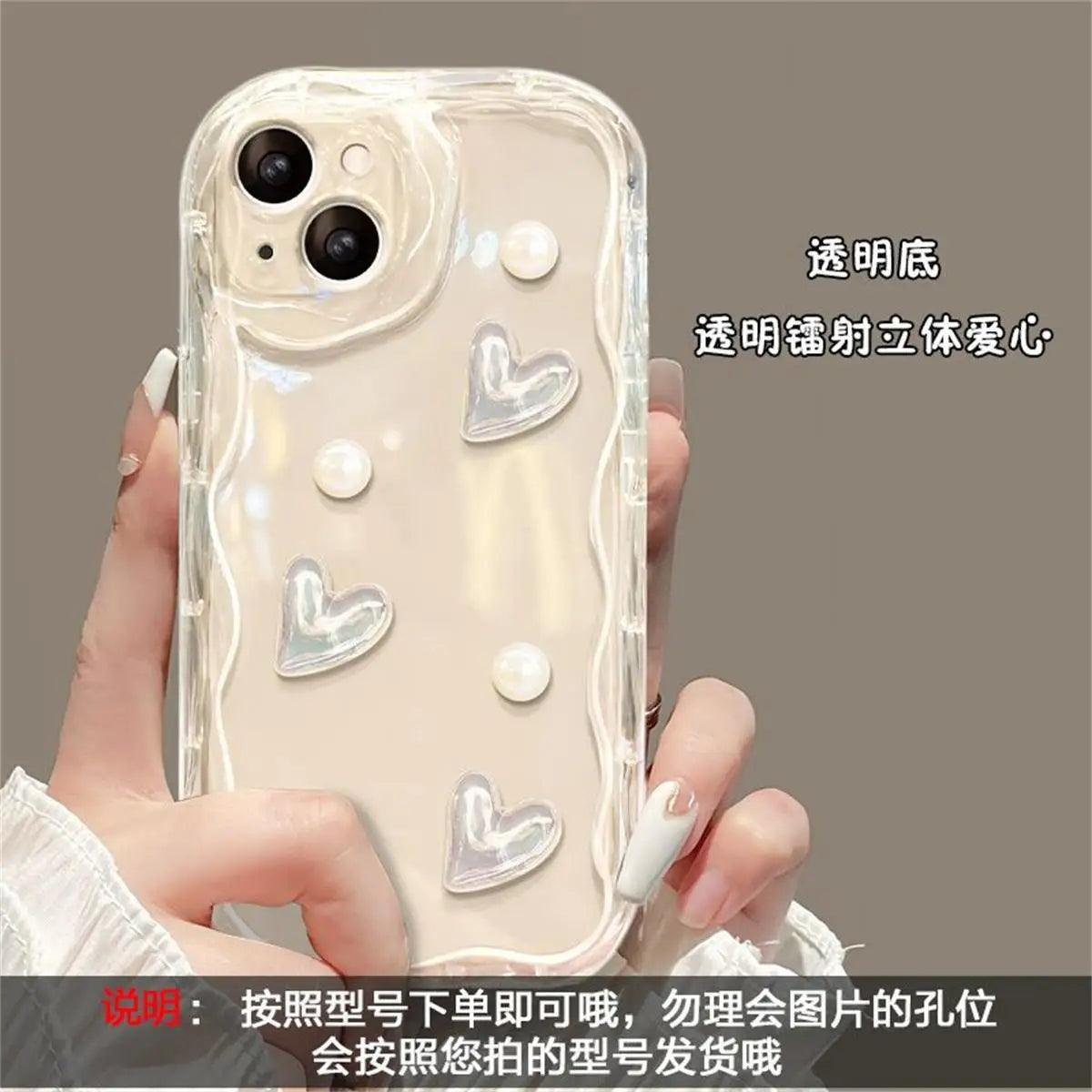 3D Wavy Edge Phone Case For iPhone 15 Pro Max 14 11 13 12 Mini XR 6s 6 8 7 Plus X XS SE 2020 2022 Soft Silicone Cover Bracelet