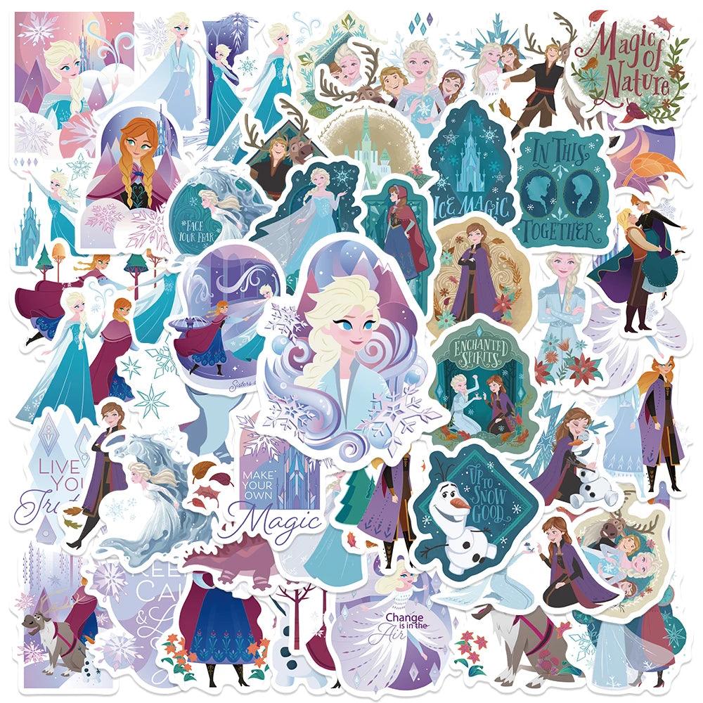 10/50/100pcs Disney Mix Cute Cartoon Micky Princess Stickers Graffiti Decal Laptop Luggage Skateboard Waterproof Sticker Kid Toy