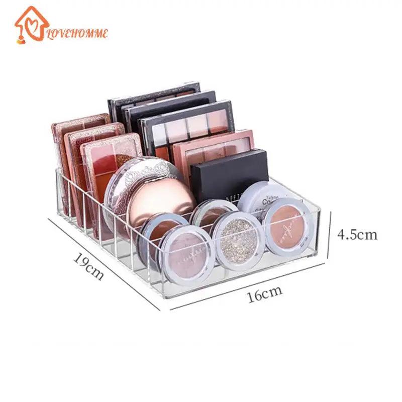 7 Grid Storage Box Clear Plastic Makeup Cosmetic Stand Holder Makeup Lipstick Eyeshadow Palette Storage Organizer